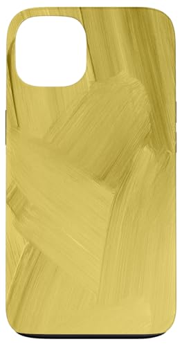 ヴィンテージ イエロー 抽象アート ブラシ ストローク スマホケース iPhone 13 用