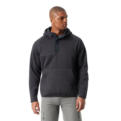 BASS OUTDOOR Men's Front 1/4 Snap Hoodie Pullover Sweater with Kangaroo Pocket Standard