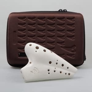 Double Chamber Straw Fire Ceramic Ocarina W/Exclusive Hard-shell Case - Authenticity Proved by Engraved Identification Code on Each Piece! Linn's Arts Exclusive! (Purple Clay)