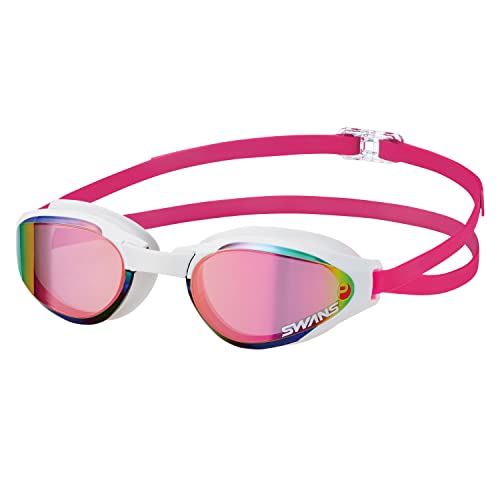 SWANS 日本製 スイミングゴーグル アセンダー ミラーレンズ SR-81MPAF SMRU スモーク×フラッシュルビー ASCENDER アセンダー レーシング くもり止め クッション付 Fina認証済み Free Size