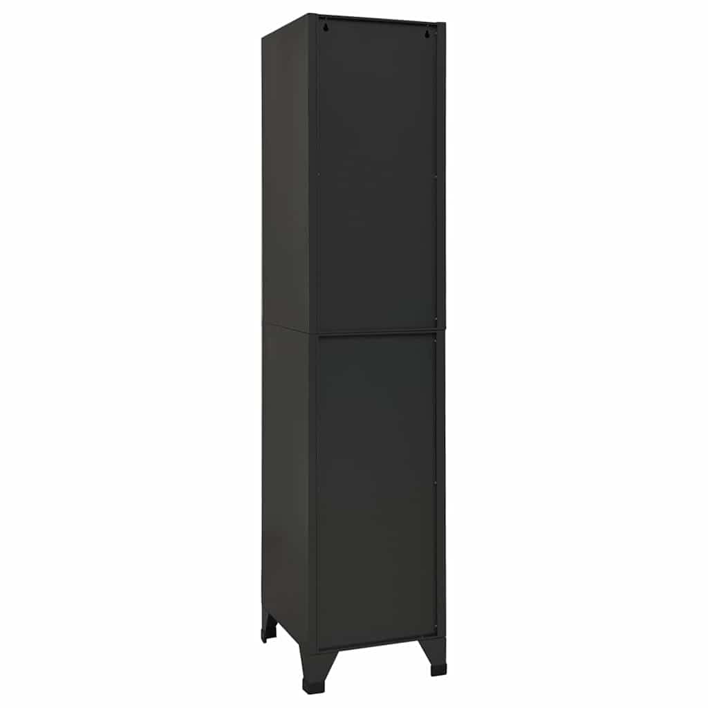 Schließfachschrank aus Stahl Anthrazit 38x45x180 cm für Schule Büro