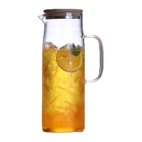 PANGBOER Multifunktionaler Glaskrug, Borosilikat-Karaffe für heiße und kalte Getränke, ideal für Eiskaffee, Milch und mehr, Borosilikatglas-Krug