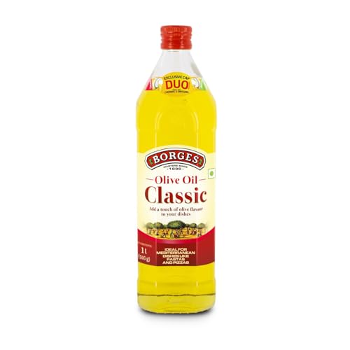 Image of Borges Classic Olive Oil - 1 L |Packed in Spain |75% MUFA | Rich in Antioxidants | Ideal For Mediterranean dishes like Pizza, Pasta and speciality dishes