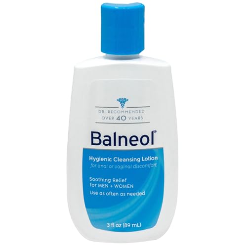 BALNEOL Cleansing Lotion Cleans Soothes & Moisturizes Relieves Anal & Vaginal Irritation & Itching Non-Greasy Safe for Pregnancy Post-Partum Diarrhea & Hemorrhoids 3oz Pack of 1