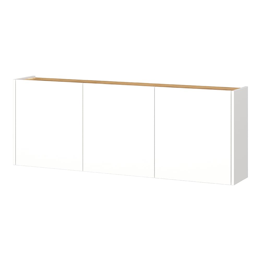 Lomadox Flurschrank Schuhschrank 138cm in weiß mit Eiche ideal für schmale Flure, B/H/T ca. 138/52/25 cm