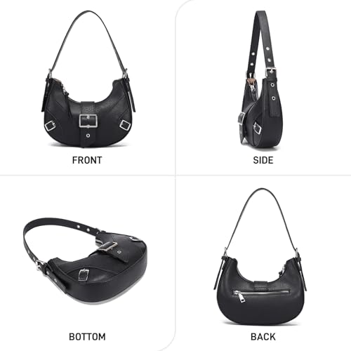 Crescent Small Shoulder Bag Y2k Purse Vintage Purses for Women with Buckle Punk Goth Grunge Emo Handbag3