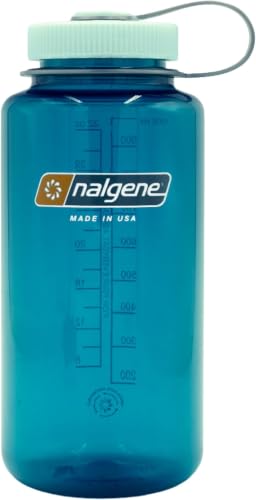 Image of Nalgene 32 oz Wide Mouth Water Bottle | BPA-Free, Durable & Leak Proof, Lightweight Bottle for Hiking & Gym, Work & Travel, Trout Green (Pack of 6)