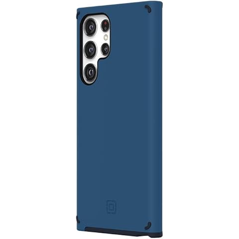 Incipio Duo Series Case for Samsung Galaxy S22 Ultra, 12-Ft. (3.7m) Drop Defence with Antimicrobial Protection - Dark Denim/Stealth Blue (SA-2020-DNM) Cover