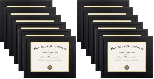 Image of upsimples Diploma Frame with HD Glass, 11x14 Black, 12 Pack