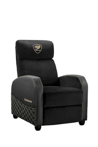 Poltrona Gamer Cougar Ranger Elite Preto e Dourado Veludo até 135...