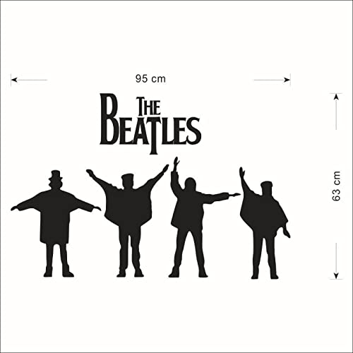 Autocollant mural PVC moderne autocollant Beatles ruban autocollant amovible sculpté décoratif mural mural 95 x 63 cm - Les Beatles, Paul McCartney, John Lennon, RIngo Starr, George Harrison Autocollant mural PVC moderne autocollant Beatles ruban autocollant amovible sculpté décoratif mural mural 95 x 63 cm – Image 6