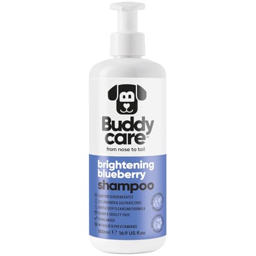 Blueberry Dog Shampoo by Buddycare | Dry Skin & Itchy Skin Relief for Smelly Dogs | Deep Cleansing Shampoo for Dogs Puppy Sensitive Skin | Dog Shampoo & Conditioner | with Aloe & Vitamin B5 (16.90oz)