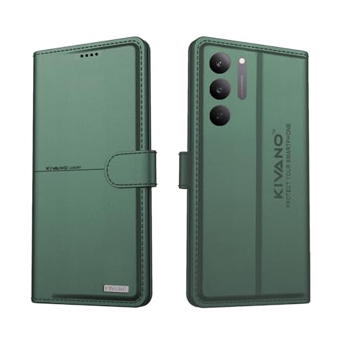 Image of Compatible for Realme Narzo 80X 5G / Realme P3X 5G / Realme 14X 5G Flip Cover | Leather Finish | Inside Pockets & Inbuilt Stand | Shockproof Wallet Style Magnetic Closure Back Cover Case