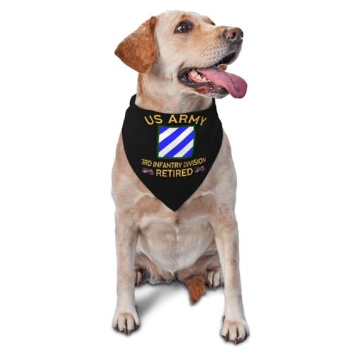 Us Army 3rd Infantry Division Retired Dog Scarf Pet Bandana Cat Pet Bibs