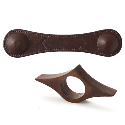 Image of KINIVA Leather Weighted Bookmarks Book Weight Page Holder for Reading,Book Open Holder for Kids Adult,Gifts for Reader (01+04 Coffee)