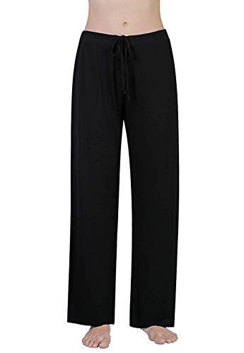 Air Curvey Womens Pajama Pants Wide Leg Casual Lounge Pants With Pocket Black Xl #TOP23