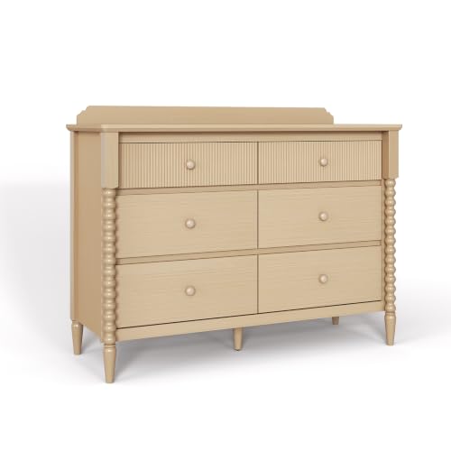 Image of JOINICE Oak Nursery Dresser for Kids Bedroom, 6 Drawers for Storage