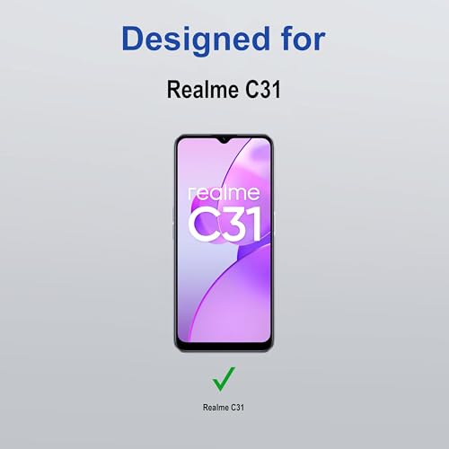 Image of ZAP CASE HD Plus Tempered Glass Screen Protector Compatible For Realme C31 (Black) Edge To Edge Coverage With Easy Installation Kit