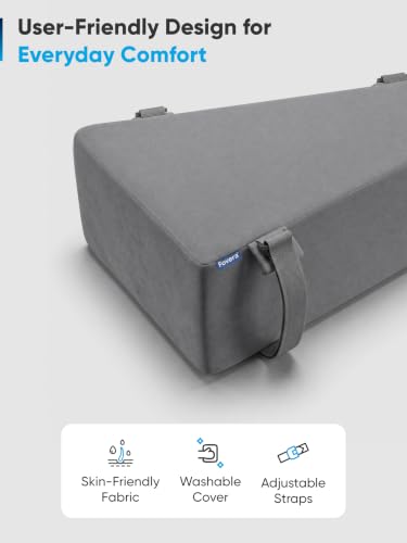 Image of FOVERA Hip Abduction Pillow for Hip Replacement Surgery, High-Resilience Foam Leg Support Wedge to Help Prevent Dislocation, Adjustable Straps, Breathable Cover, Post-Surgery Recovery Support