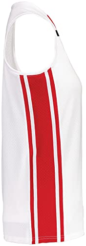 Russell Athletic Camiseta feminina de basquete Legacy Legacy, Branco/Vermelho verdadeiro, GG