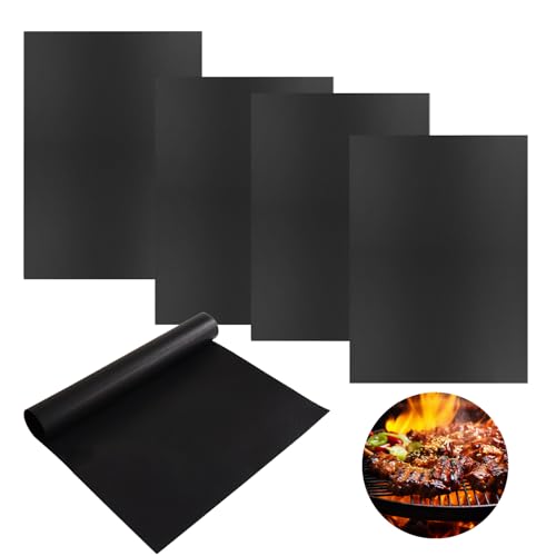 5 Pièces 40x33cm Tapis De Cuisson Barbecue, Cuisson Barbecue Tapis Anti Adhérent Feuille De Cuisson Barbecue, Réutilisable Peut Être Coupé Pour Charbon Ou Électriques