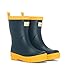 Hatley Unisex Kids Rain Boots, Navy & Yellow, 1 Big Kid