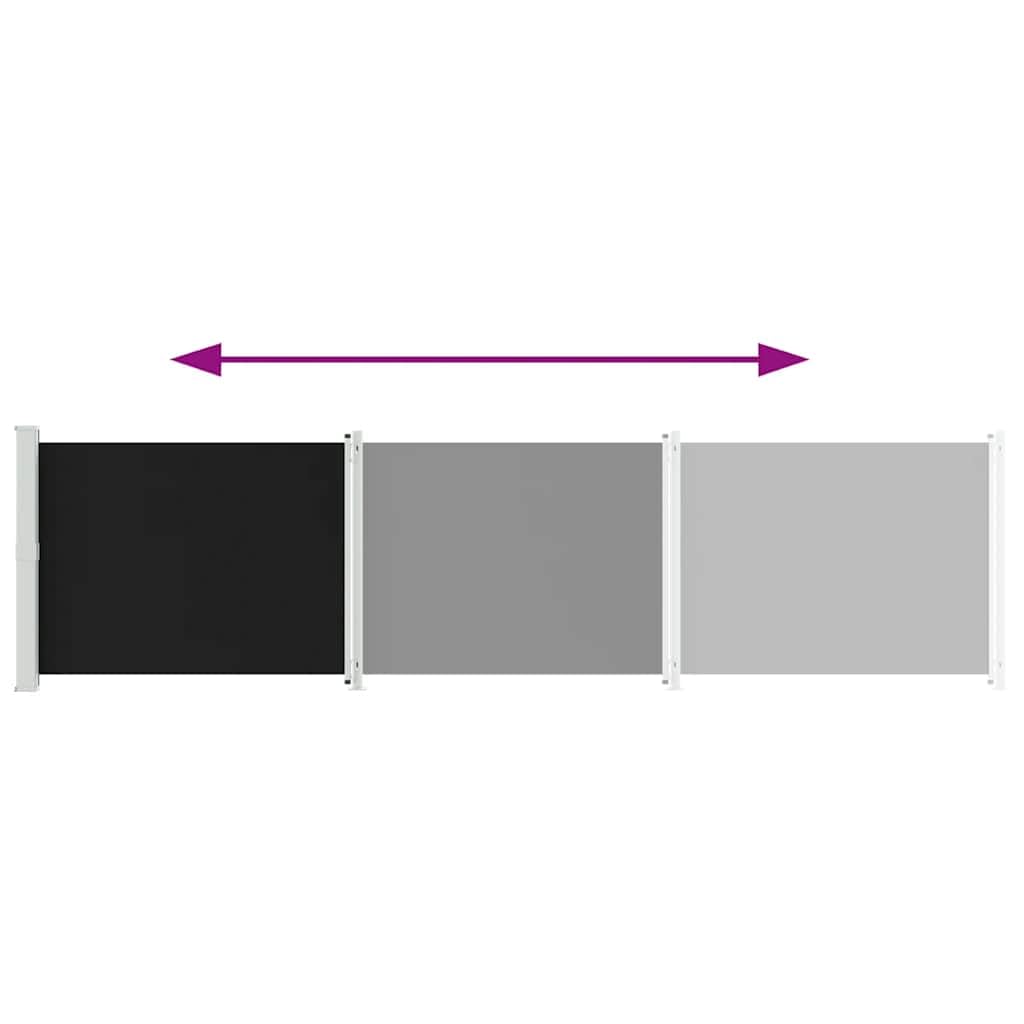 vidaXL Seitenmarkise Ausziehbar UV-beständig Wasserbeständig Sonnenschutz Sichtschutz Windschutz Seitenrollo Markise Balkon Garten Terrasse 600x160cm Schwarz