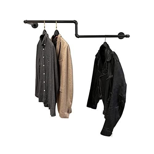 RSR Hangers Kleiderstange Industrial Design Wandgarderobe 80 cm x 30 cm...