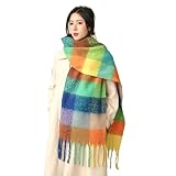 LOKAXXZU Schals und Tücher für Damen, 35 x 220 cm, karierter Schal, Damenschals, Damen
