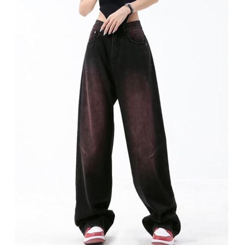 Baggy Jeans for Women,Y2K High Street Low Rise Boyfriend Vintage Pants,Aesthetic Streetwear Hiphop Clothing Teen Girls(Black #4, XL)3
