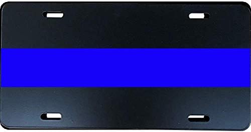 6 Mini Blue Line Sticker Police Car License Plate Vehicle Tag Reflective Decal E - Foto 3