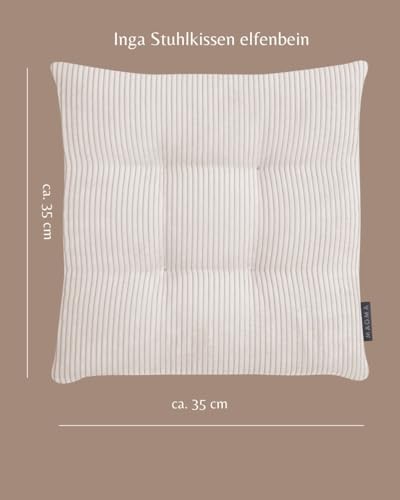 MAGMA 2er Set Inga Stuhlkissen ca. 35x35x5 cm Cordstoff (Natur)