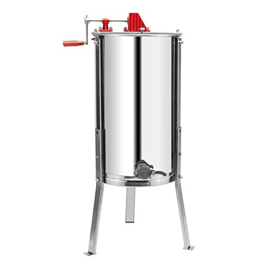 VINGLI Upgraded 3 Frame Honey Extractor Separator, Food Grade Stainless Steel Honeycomb Spinner Drum Manual Crank with Adjustable Height Stands,Beekeeping Pro Extraction Apiary Centrifuge Equipment