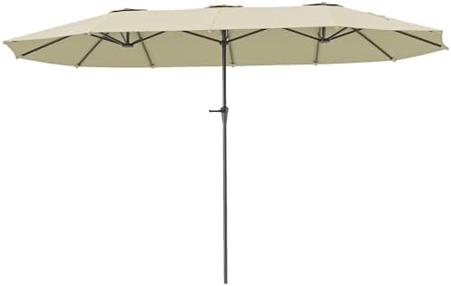 Outsunny Parasol de jardin extérieur, parasol double rectangulair...