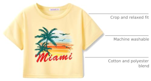 Image of Stylish Graffiti /Butterfly /Tropical Crop Top for Little & Big Girls - Cool Summer T-Shirt Clothes Size 6-18
