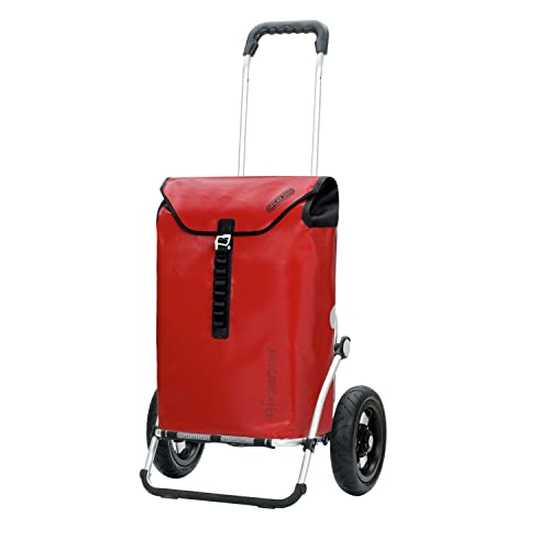 ANDERSEN Einkaufstrolley - Royal Shopper Ortlieb rot 49 L Handwagen, wasserdicht, wetterfest, Aluminium, klappbar, luftbereiftes Kugellagerrad