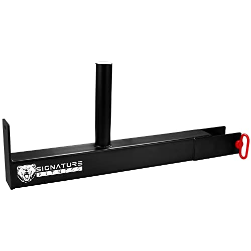 Signature Fitness Plate Loaded Lever Arm Attachment for Power Racks and Squat Stands Wall Mounted, Black