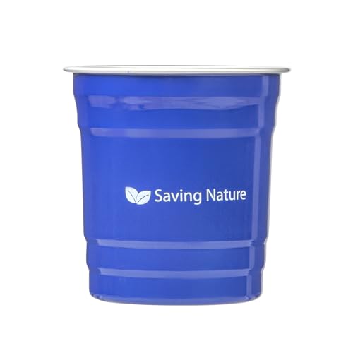 Restaurantware Aluminum Drinking Cups 100 Count 10 Ounce Blue Durable Reusable Drink Cup, Rolled Rim Tumbler Dishwasher-Safe Stackable Lightweight Chill Drinkware Finish by Restaurantware - Used condition - US$34.85
