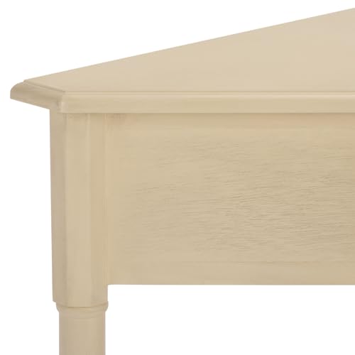 Image of SAFAVIEH Furniture - Gomez 1-Drawer Corner Table - Sand - Solid Wood - Classic Corner Storage Design - Ideal for Entryway, Living Room, Home Office, 33.1 inch W x 17.3 inch D x 28 inch H (AMH5709G)