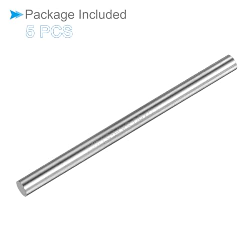 CoCud Runder Stahlstab, Durchmesser 5 mm, Länge 80 mm, Hochgeschwindigkeitsstahlstange für Bastelwerkzeuge - (Anwendungen: für Bohrmaschinen, Drehmaschinen, Langweilmaschinen), 5 Stück