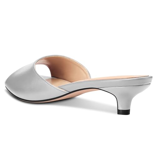 Image of TNYNFBEB Womens Low Kitten Heel Open Toe Sandals Mules Shoes Slingback Prom Party Dress Summer 1.4 Inches Heels