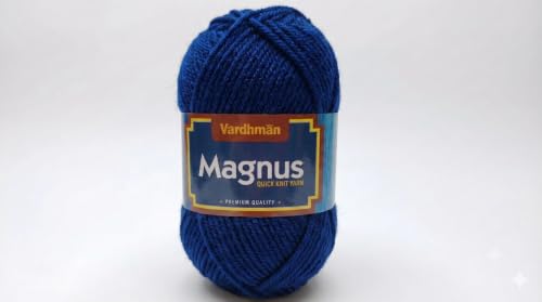 Image of Vardhman Magnus Knitting Yarn 100% Acrylic Bulky 4Ply Yarn (Pack of 1 Ball - 100g) - Knitting & Crochet Yarn for Winter Sweaters, Scarves, Blankets | Hypoallergenic, Hand Wash - Dark Navy