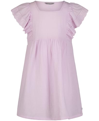 Lucky Brand Girls' Short Sleeve Square Neck Dress with Eyelet Flutter Sleeves