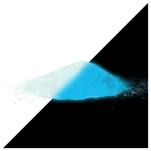 lumentics Sovrapprezzo fluorescente polvere azzurro - Colore UV pigmenti luminescenti al buio. 40g fosforescente, fluorescente, autoluminoso pigmenti a luce nera per resina, lacca e epossidico.