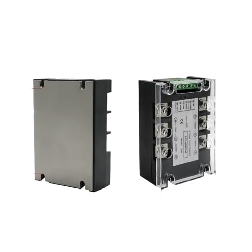 PJJYSVZP Módulo regulador de Voltaje de CA trifásico Regulador de Potencia Tiristor 380 V Relé de Estado sólido Atenuación 25 A-400 A Control de potenciómetro(with Heatsink Fan,80A(15KW))