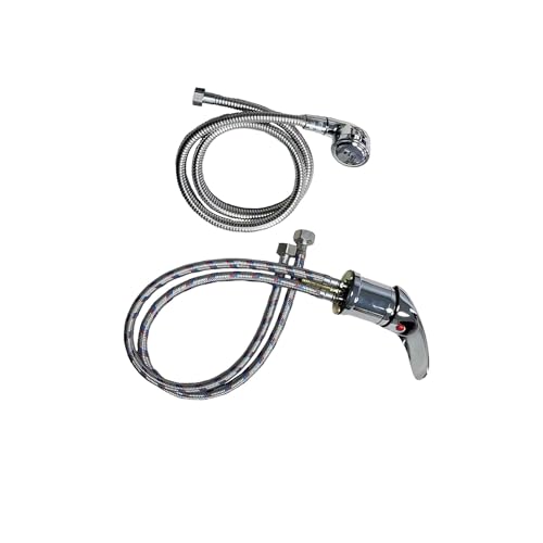 Robinetterie de salon anti-fuite avec flexible et pommeau pour bac de lavage