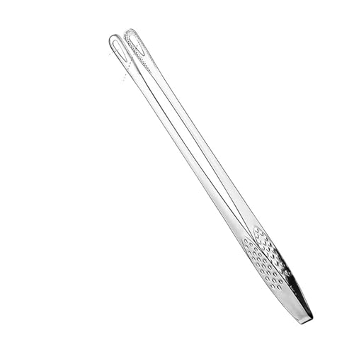 Pince alimentaire en acier inoxydable argenté pour buffet de cuisson
