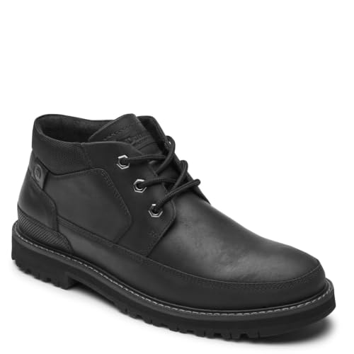 Dunham Byrne Mudguard Chukka Bottes pour homme, cuir noir, 44 EU