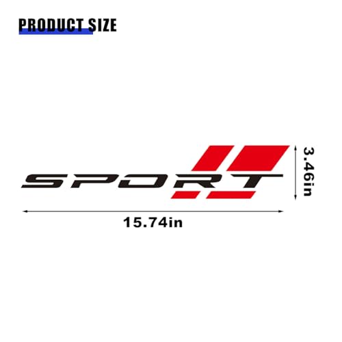 Image of 2PCS Car Sport Letter Logo Vinyl Decal, Exterior Accessories Fit for All Cars Side (Black&Red)