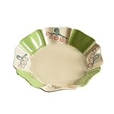 Vajilla retro del lirio del valle con cerámica de color irregular bajo vidriado, plato de sopa octogonal de 8 pulgadas